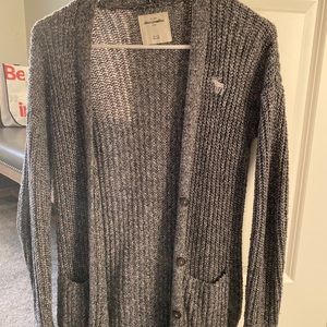 Abercrombie Grey Woven Cardigan